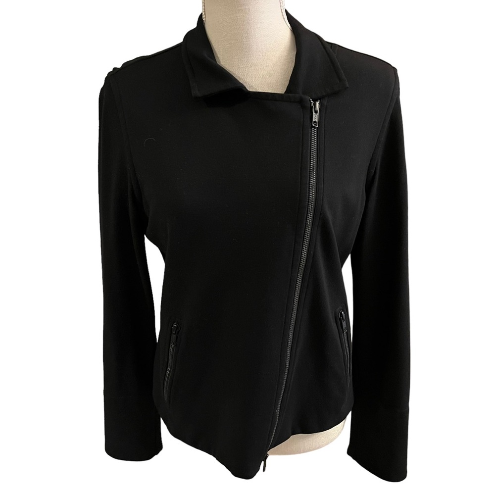 Eileen Fisher Black Knit Moto Jacket S